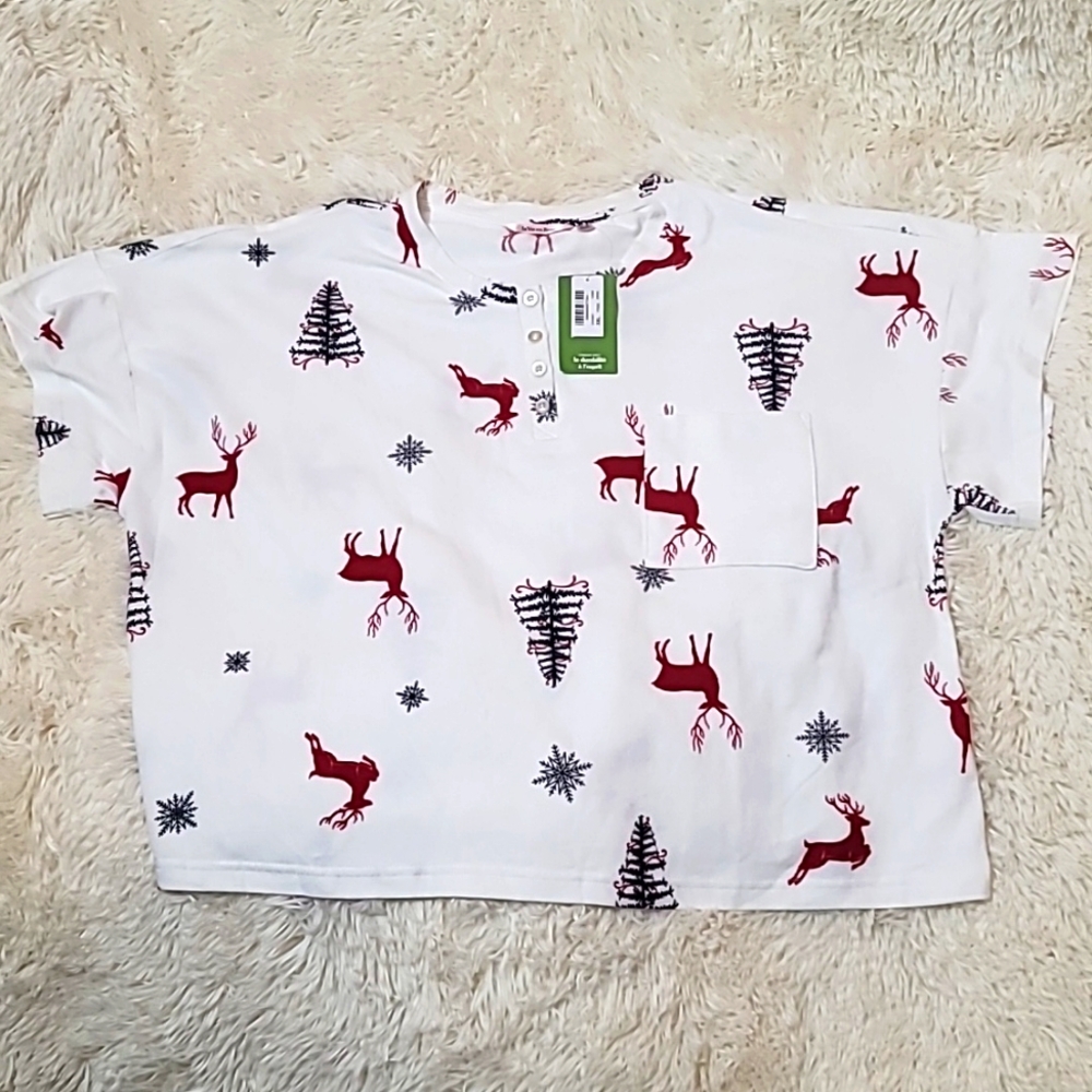 La Vie En Rose, Womens Night Shirt, Pajama T-Shirt Christmas